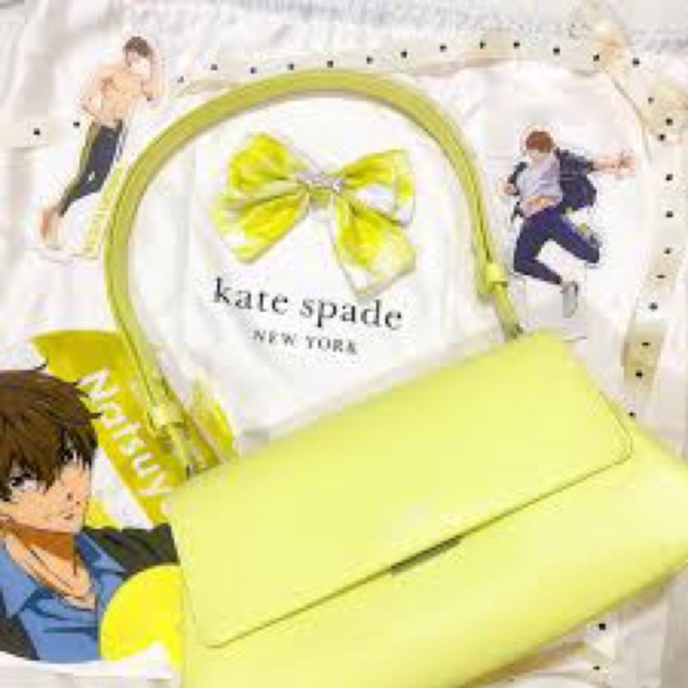 KATE SPADE NEW YORK green yellow grace convertible shoulder bag - Picture 2 of 7